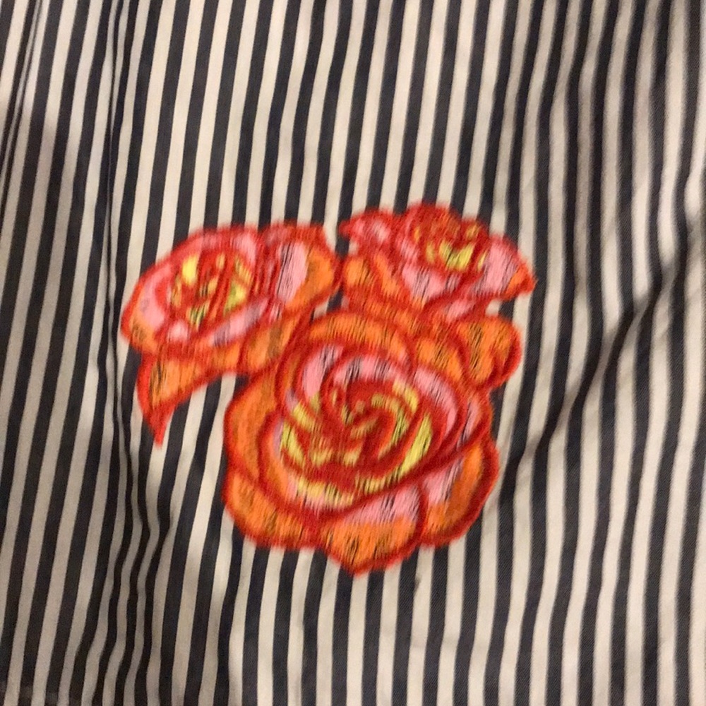 Striped Top With Roses - Picture 3 of 5